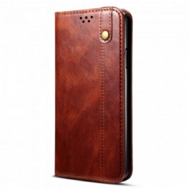 Folio Cover Realme 8 5G Custodia in pelle Ecopelle Cerata