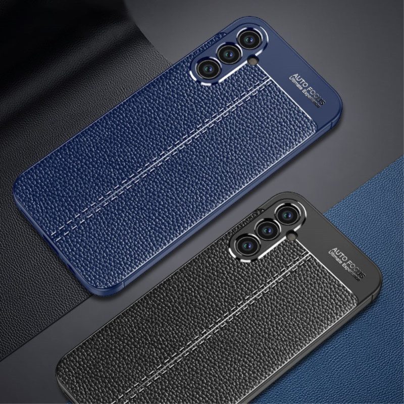 Cover Samsung Galaxy A34 5G Doppia Linea Litchi Effetto Pelle