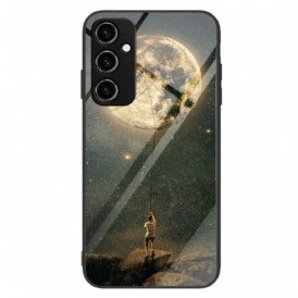 Cover Samsung Galaxy A34 5G Luna Uomo In Vetro Temperato