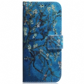 Custodia in pelle Samsung Galaxy A34 5G Cinturino Rami Di Fiori