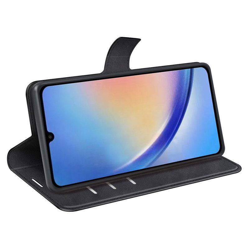 Custodia in pelle Samsung Galaxy A34 5G Cuciture Fini