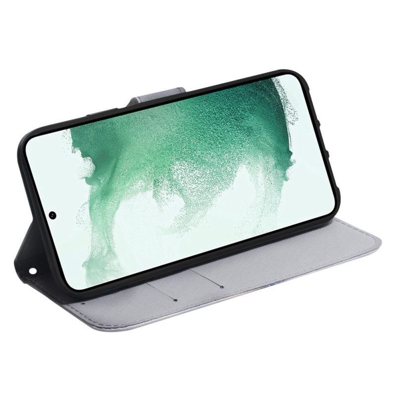 Custodia in pelle Samsung Galaxy A34 5G Dipinto Di Gufi Strappy
