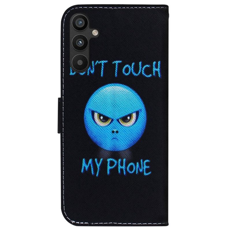Custodia in pelle Samsung Galaxy A34 5G Emoji Non Toccare Il Mio Telefono