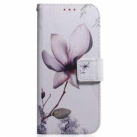 Custodia in pelle Samsung Galaxy A34 5G Fiore Strappy Dell'annata