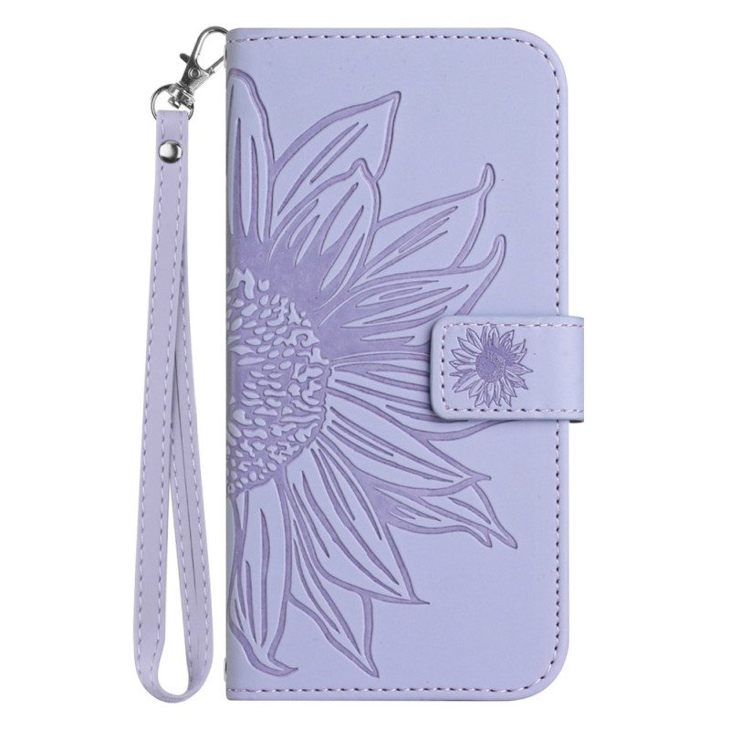 Custodia in pelle Samsung Galaxy A34 5G Girasole Strappy