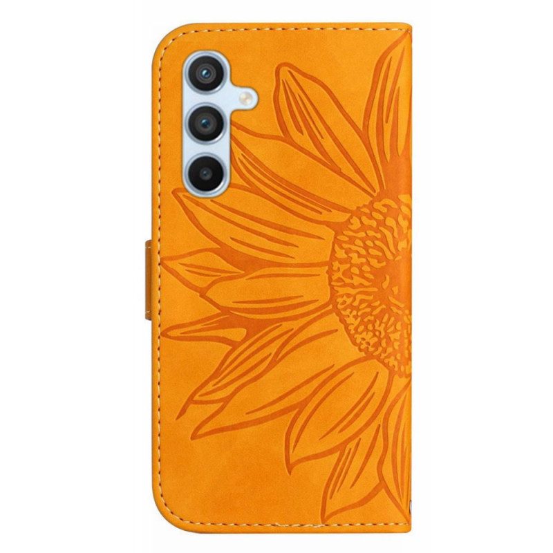 Custodia in pelle Samsung Galaxy A34 5G Girasole Strappy