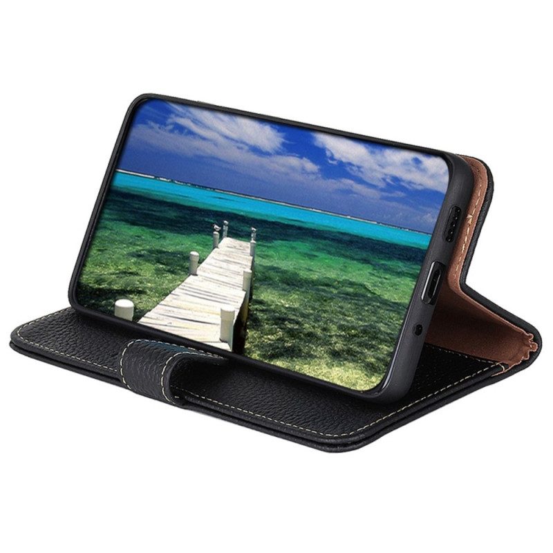Custodia in pelle Samsung Galaxy A34 5G Khazneh Pelle Di Litchi