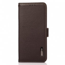 Custodia in pelle Samsung Galaxy A34 5G Pelle Litchi Khazneh Rfid