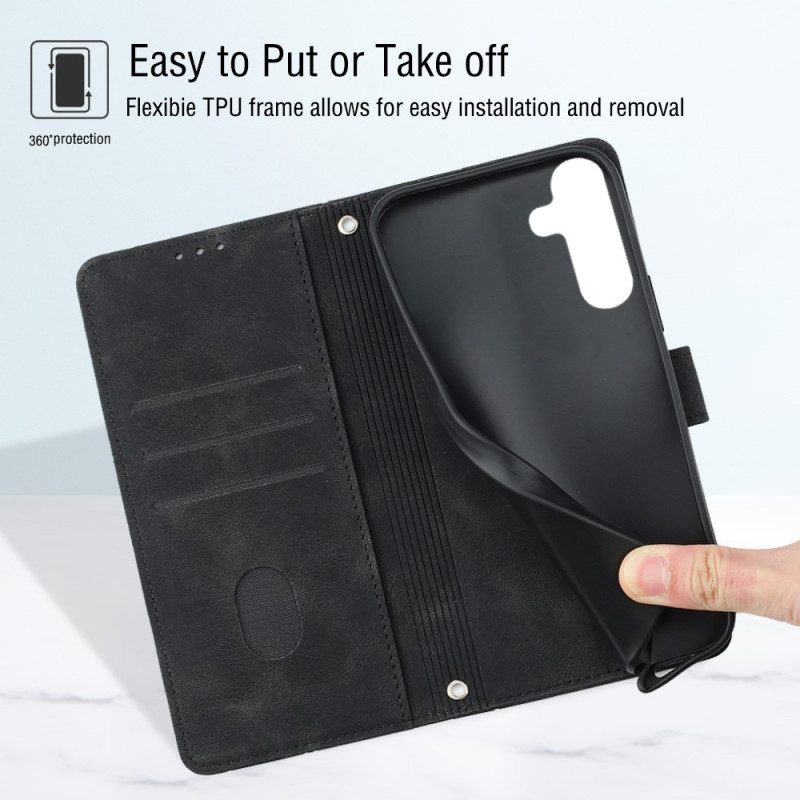 Custodia in pelle Samsung Galaxy A34 5G Modello 70 Strappy