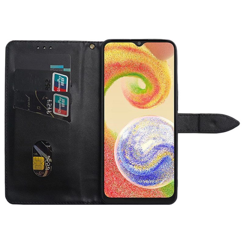 Custodia in pelle Samsung Galaxy A34 5G Rivetti E Cinturino Idewei