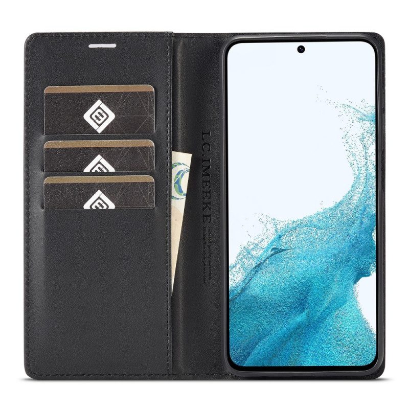 Folio Cover Samsung Galaxy A34 5G Custodia in pelle Fibra Di Carbonio Lc.imeeke