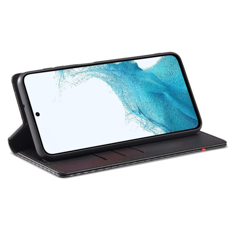 Folio Cover Samsung Galaxy A34 5G Custodia in pelle Fibra Di Carbonio Lc.imeeke
