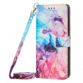 Folio Cover Samsung Galaxy A34 5G Tracolla In Marmo