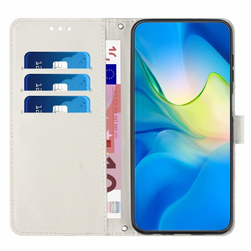 Folio Cover Samsung Galaxy A34 5G Tracolla In Marmo