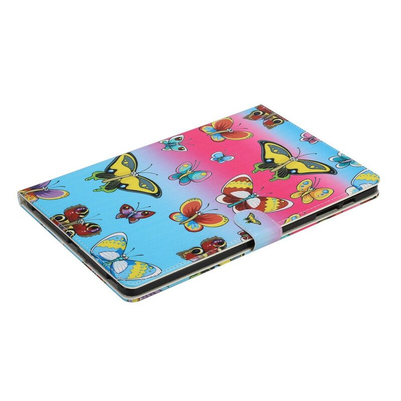 Custodia in pelle Samsung Galaxy Tab S8 Plus / Tab S7 Plus Farfalle