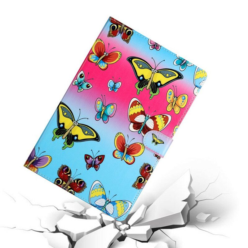 Custodia in pelle Samsung Galaxy Tab S8 Plus / Tab S7 Plus Farfalle