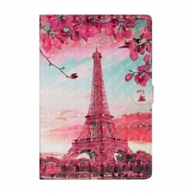 Custodia in pelle Samsung Galaxy Tab S8 Plus / Tab S7 Plus Torre Eiffel Floreale