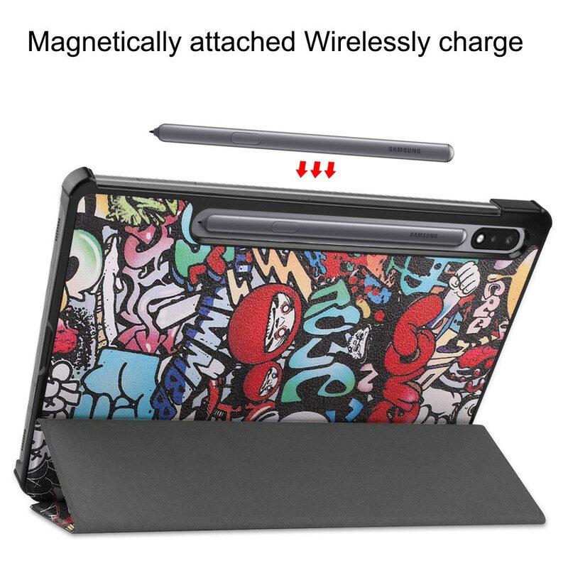 Custodia Samsung Galaxy Tab S8 Plus / Tab S7 Plus Portapenne Graffiti
