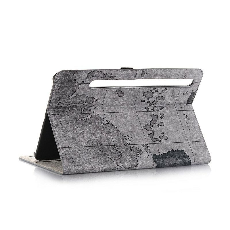 Folio Cover Samsung Galaxy Tab S8 Plus / Tab S7 Plus Mappa Del Mondo