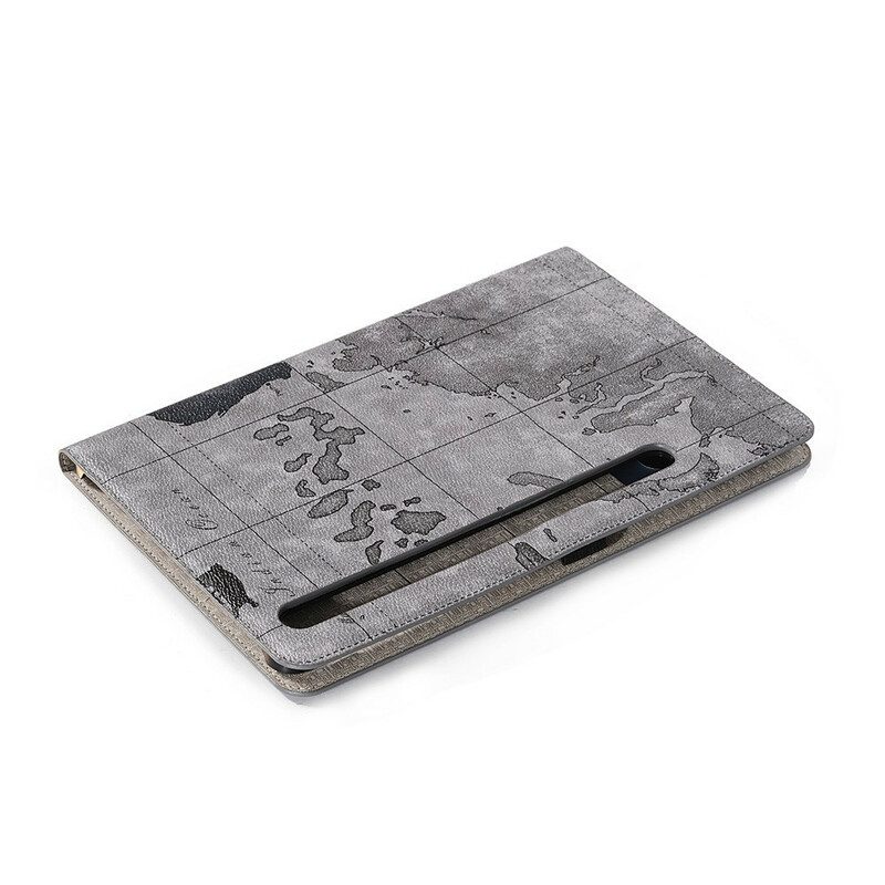 Folio Cover Samsung Galaxy Tab S8 Plus / Tab S7 Plus Mappa Del Mondo