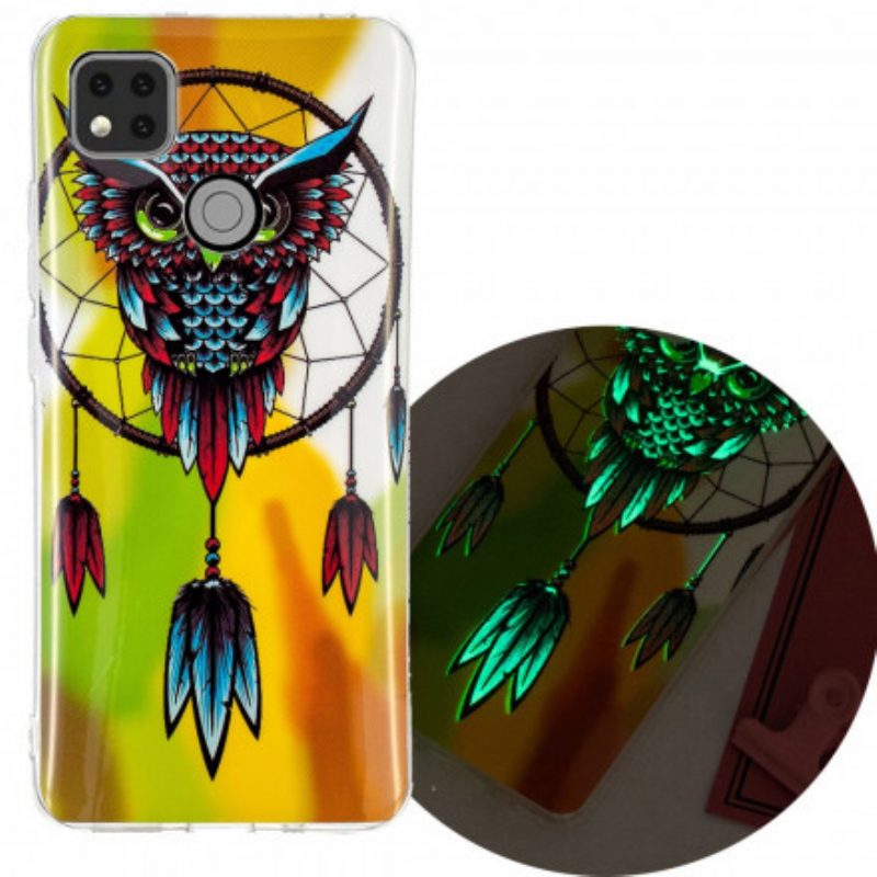 Cover Xiaomi Redmi 9C Acchiappasogni Gufo Fluorescente