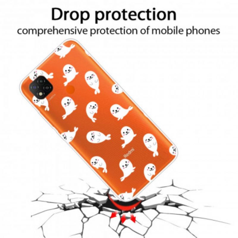 Cover Xiaomi Redmi 9C Divertimento Con I Leoni Marini