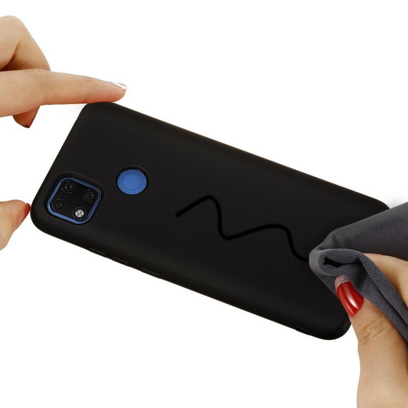Cover Xiaomi Redmi 9C Silicone Liquido Con Cordino