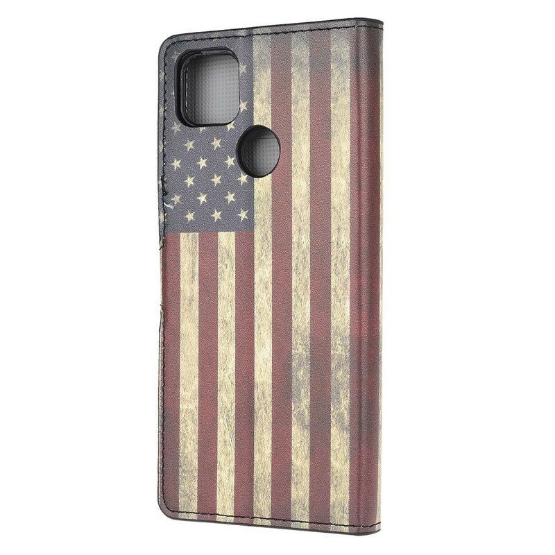 Custodia in pelle Xiaomi Redmi 9C Bandiera Americana