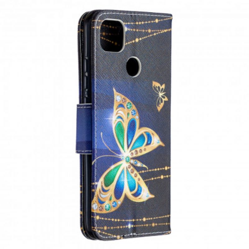 Custodia in pelle Xiaomi Redmi 9C Farfalle Incredibili