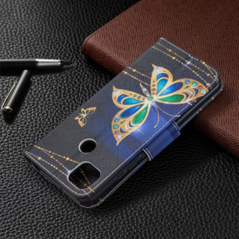 Custodia in pelle Xiaomi Redmi 9C Farfalle Incredibili
