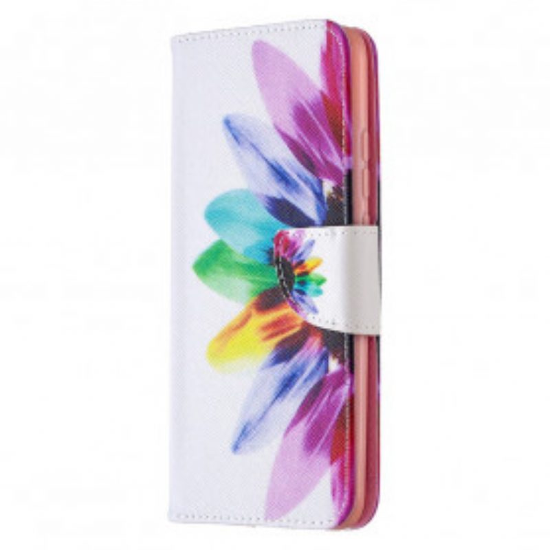 Custodia in pelle Xiaomi Redmi 9C Fiore Dell'acquerello