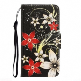 Custodia in pelle Xiaomi Redmi 9C Fiori Strappy Colorati