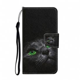 Custodia in pelle Xiaomi Redmi 9C Occhi Verdi Del Gatto Nero