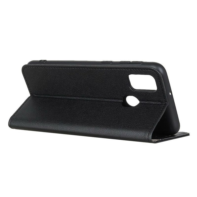 Custodia in pelle Xiaomi Redmi 9C Semplice Effetto Pelle Lucida
