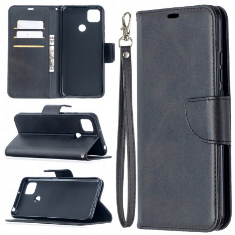 Folio Cover Xiaomi Redmi 9C Custodia in pelle Lembo Liscio Obliquo