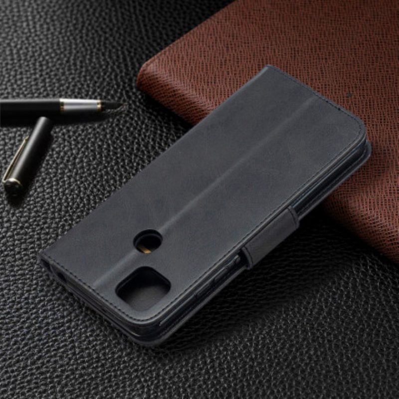 Folio Cover Xiaomi Redmi 9C Custodia in pelle Lembo Liscio Obliquo