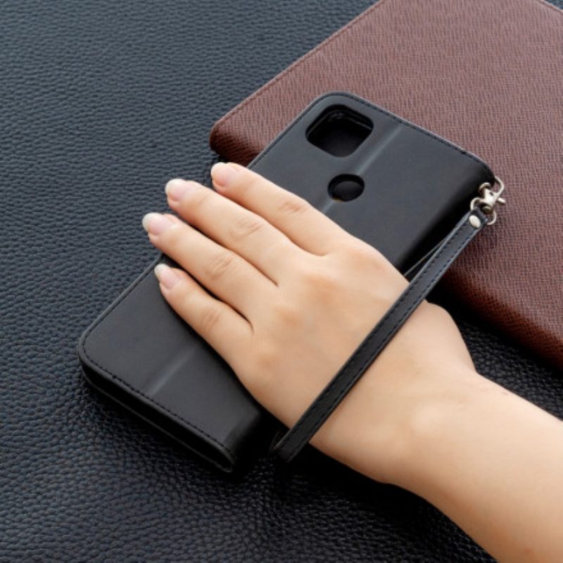 Folio Cover Xiaomi Redmi 9C Custodia in pelle Lembo Liscio Obliquo