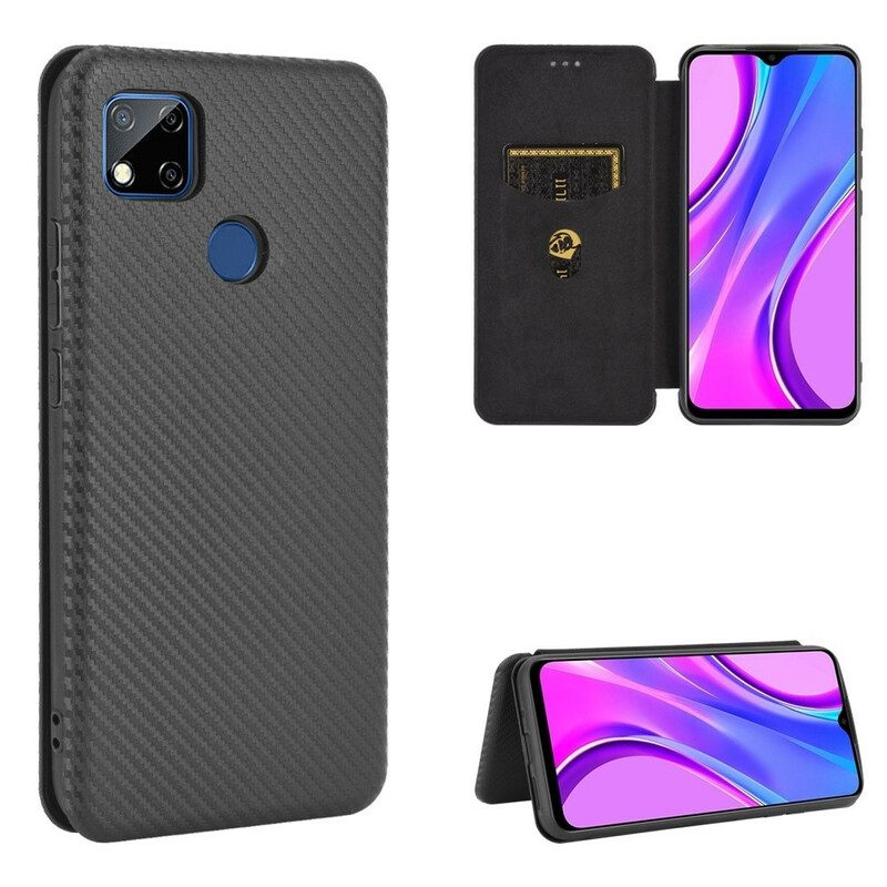 Folio Cover Xiaomi Redmi 9C Custodia in pelle Silicone Colorato Al Carbonio