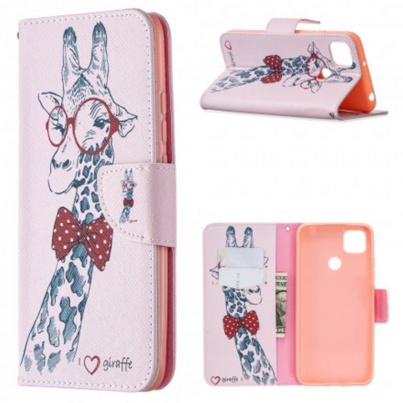 Folio Cover Xiaomi Redmi 9C Giraffa Intelligente
