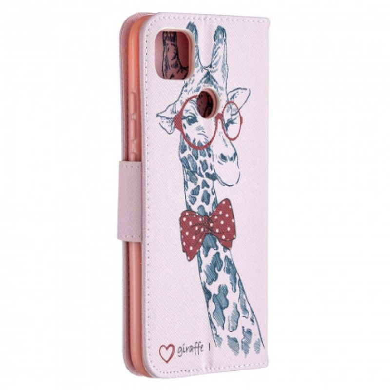 Folio Cover Xiaomi Redmi 9C Giraffa Intelligente