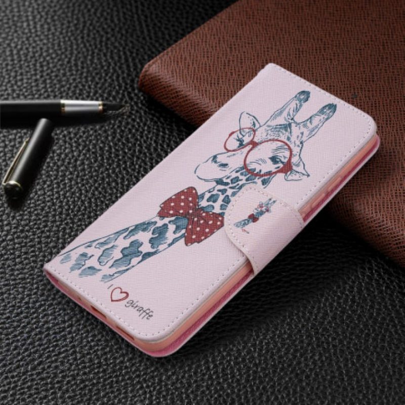Folio Cover Xiaomi Redmi 9C Giraffa Intelligente
