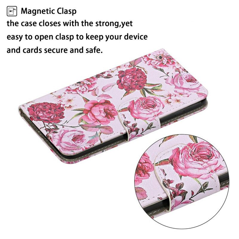 Folio Cover Xiaomi Redmi 9C Retro Fiori Di Libertà