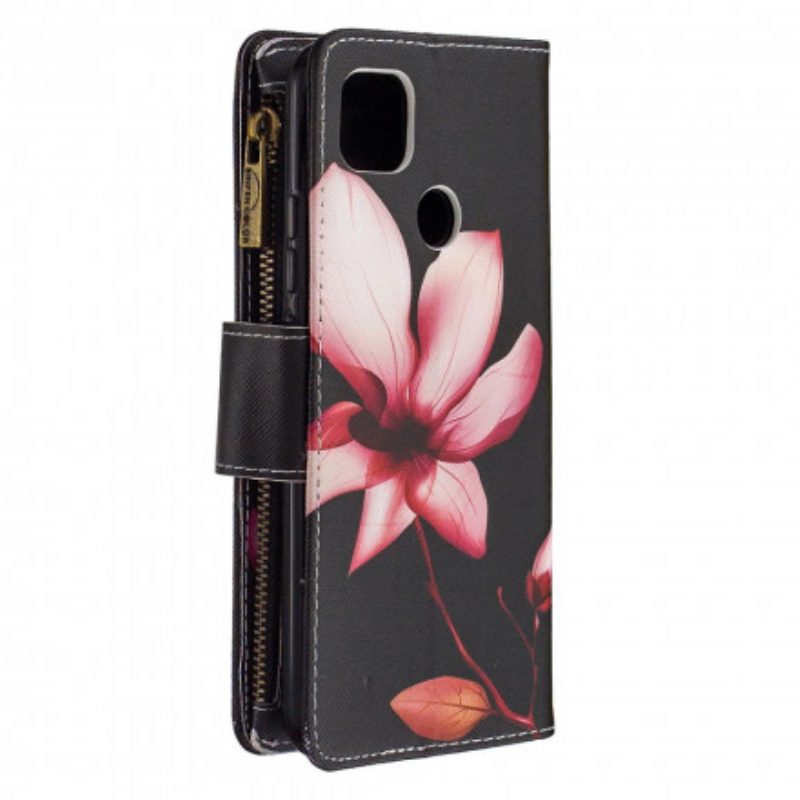 Folio Cover Xiaomi Redmi 9C Tasca Con Zip A Fiore