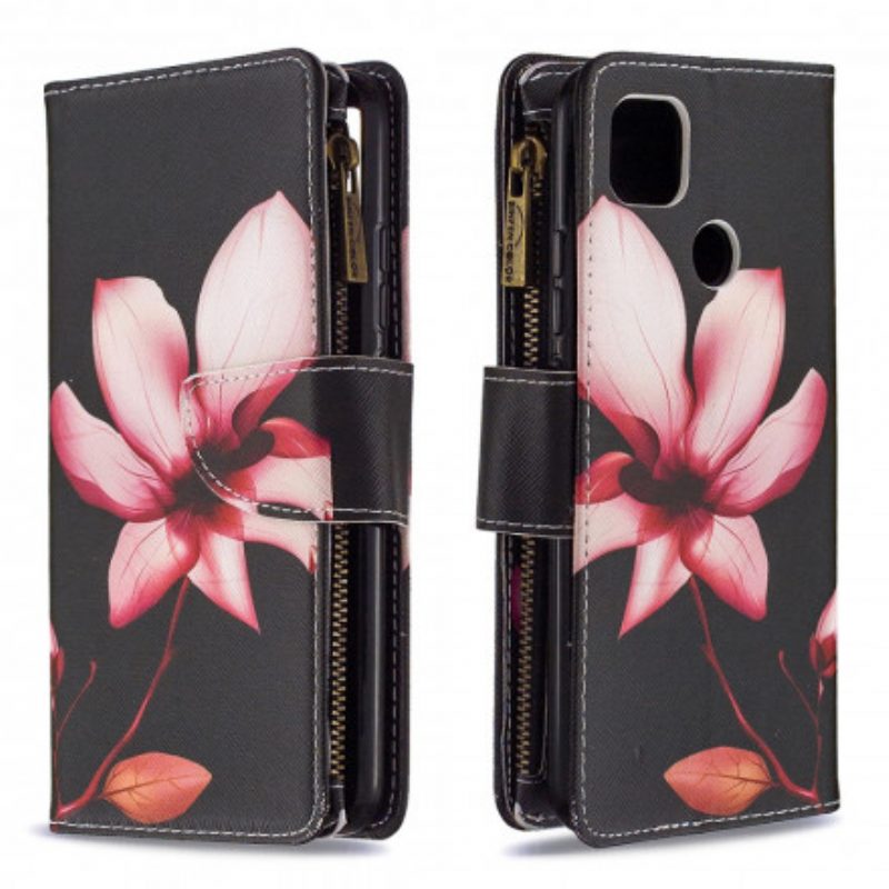 Folio Cover Xiaomi Redmi 9C Tasca Con Zip A Fiore