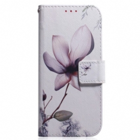 Custodia in pelle Realme C31 Fiore Rosa