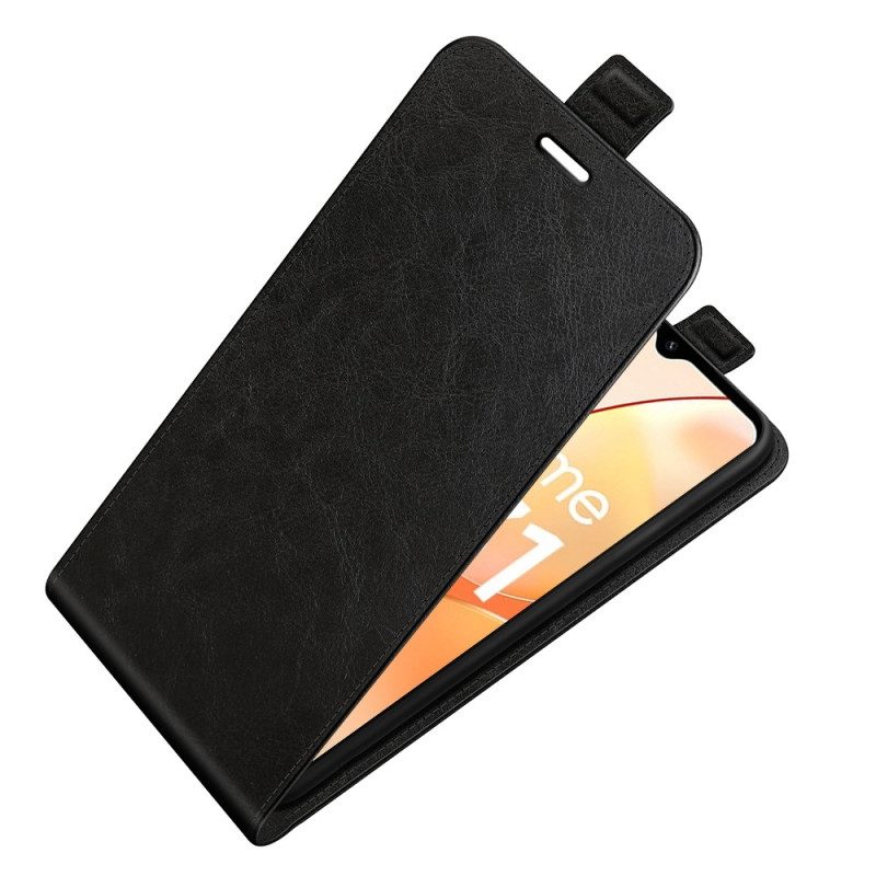 Custodia in pelle Realme C31 Folio Cover Patta Verticale Effetto Pelle