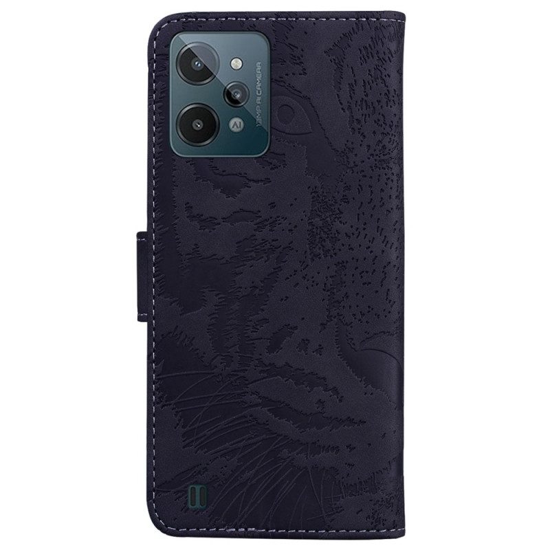 Custodia in pelle Realme C31 Stampa Faccia Di Tigre