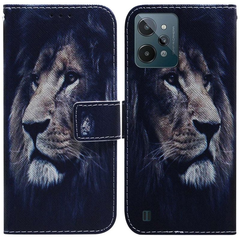 Custodia in pelle Realme C31 Testa Di Leone