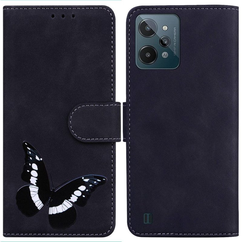 Folio Cover Realme C31 Farfalla In Ecopelle