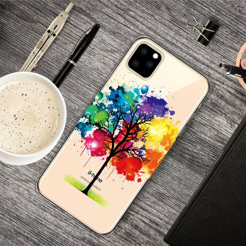 Cover iPhone 11 Pro Max Albero Dell'acquerello Senza Soluzione Di Continuità